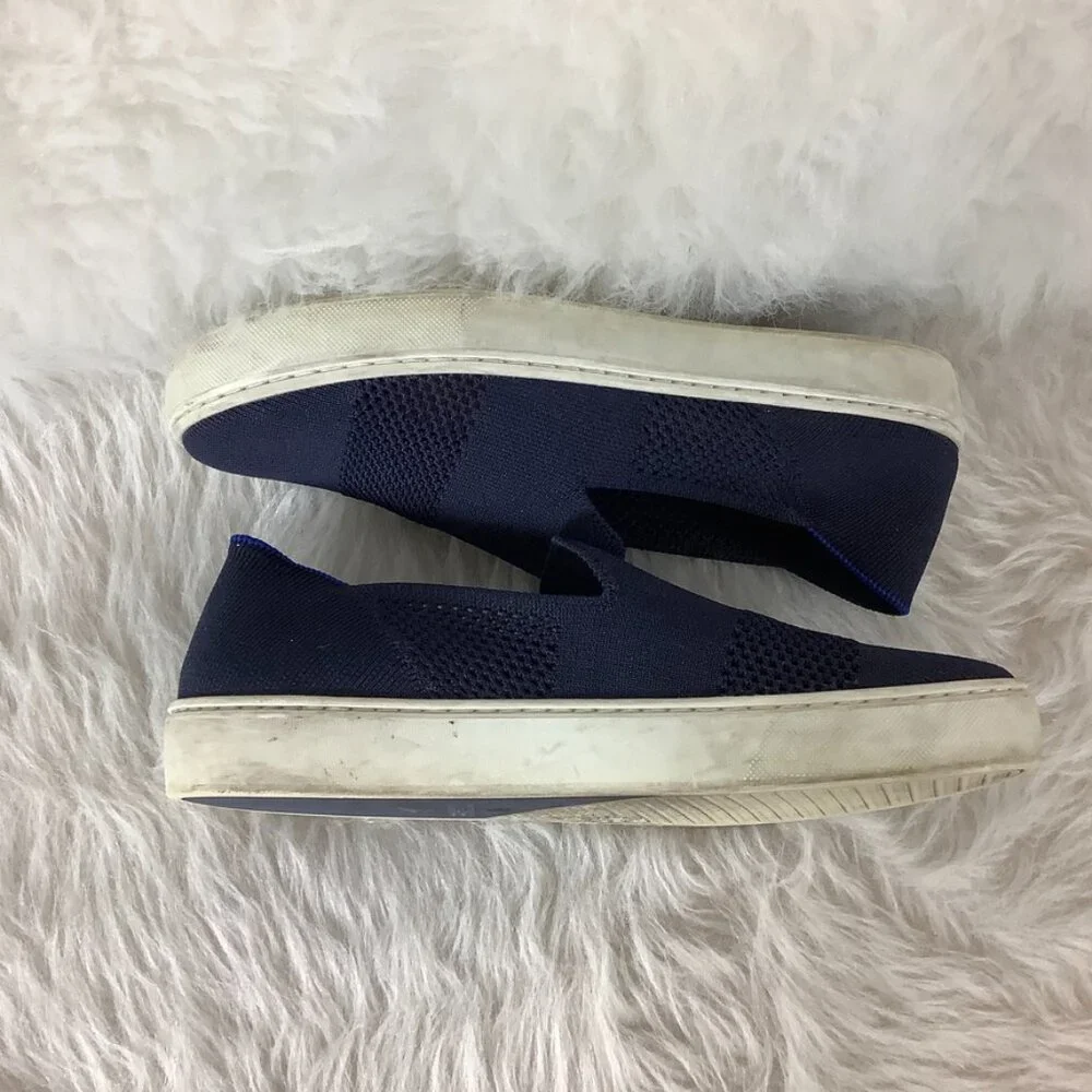 Rothy's The Sneaker Maritime Lattice Stitch Navy Slip On Shoes Women's 7.5